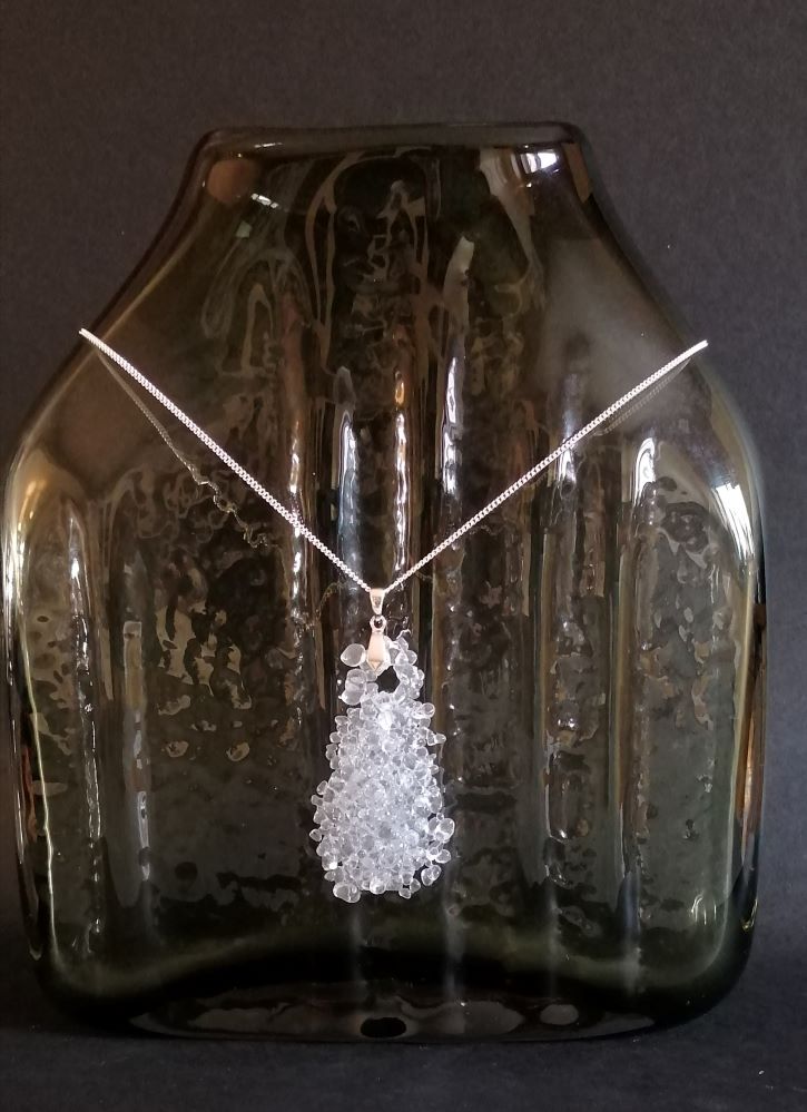 Grey Frit Glass Necklace Grey Frit Glass Necklace